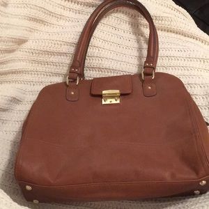 Brown faux leather bag